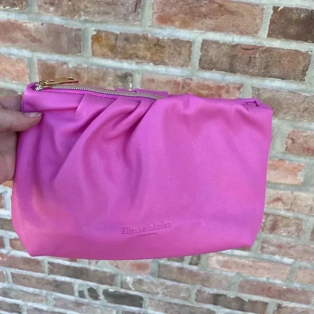 ELIZABETH ARDEN Pink Rouche Make-up Bag